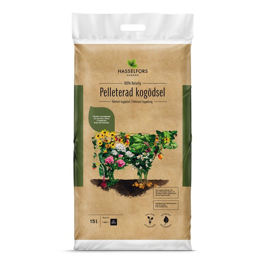 Hasselfors kogödsel pelleterad, 15 liter, 36st, Halvpall - Fraktfritt