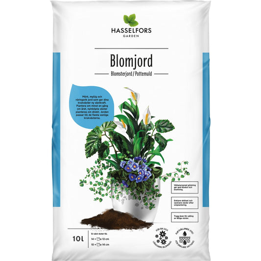 Hasselfors blomjord, 10 liter, 66st, Halvpall - Fraktfritt