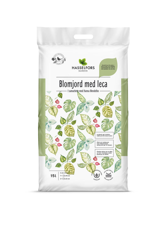 Hasselfors Hanna Wendelbo blomjord med Leca 15 liter, 51st Halvpall - Frakfritt