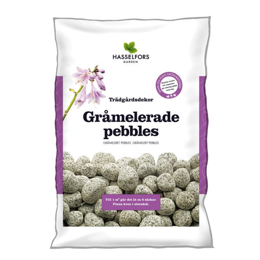 Hasselfors gråmelerad pebbles 7 kg, 40st, Halvpall - Fraktfritt