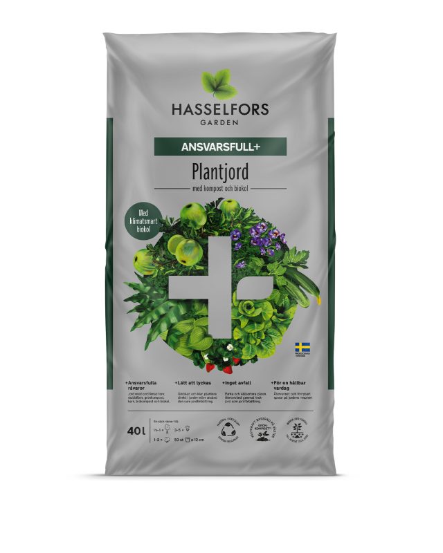 Hasselfors Ansvarsfull + Plantjord m Biokol 40 liter, 51st, Helpall - Fraktfritt